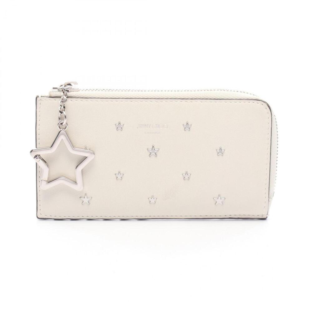 Jimmy Choo Star Studded Business Card Holder/Card Case Wallet/Coin Purse Leat...